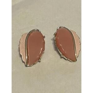 Lisner Earrings Clip On Earrings Pink Silvertone Vintage.